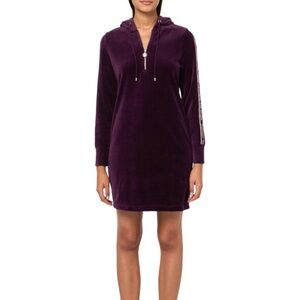 Tommy Hilfiger Purple Long Sleeve Hoodie Dress Velvet